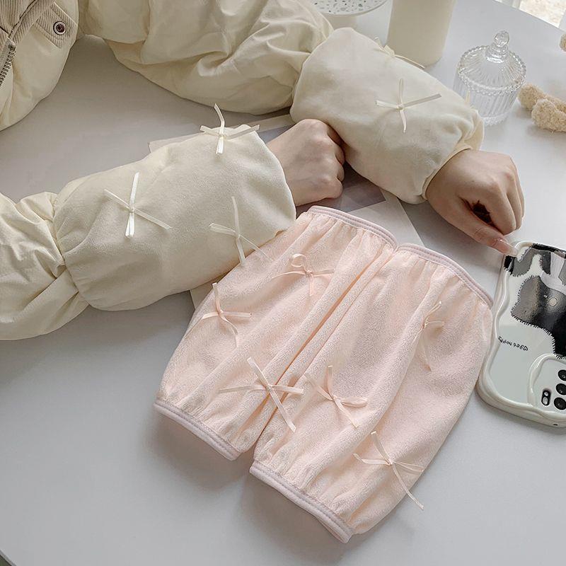 秋冬女式2025新款套袖蝴蝶结袖套羽绒服防污防脏女款工作干活护袖