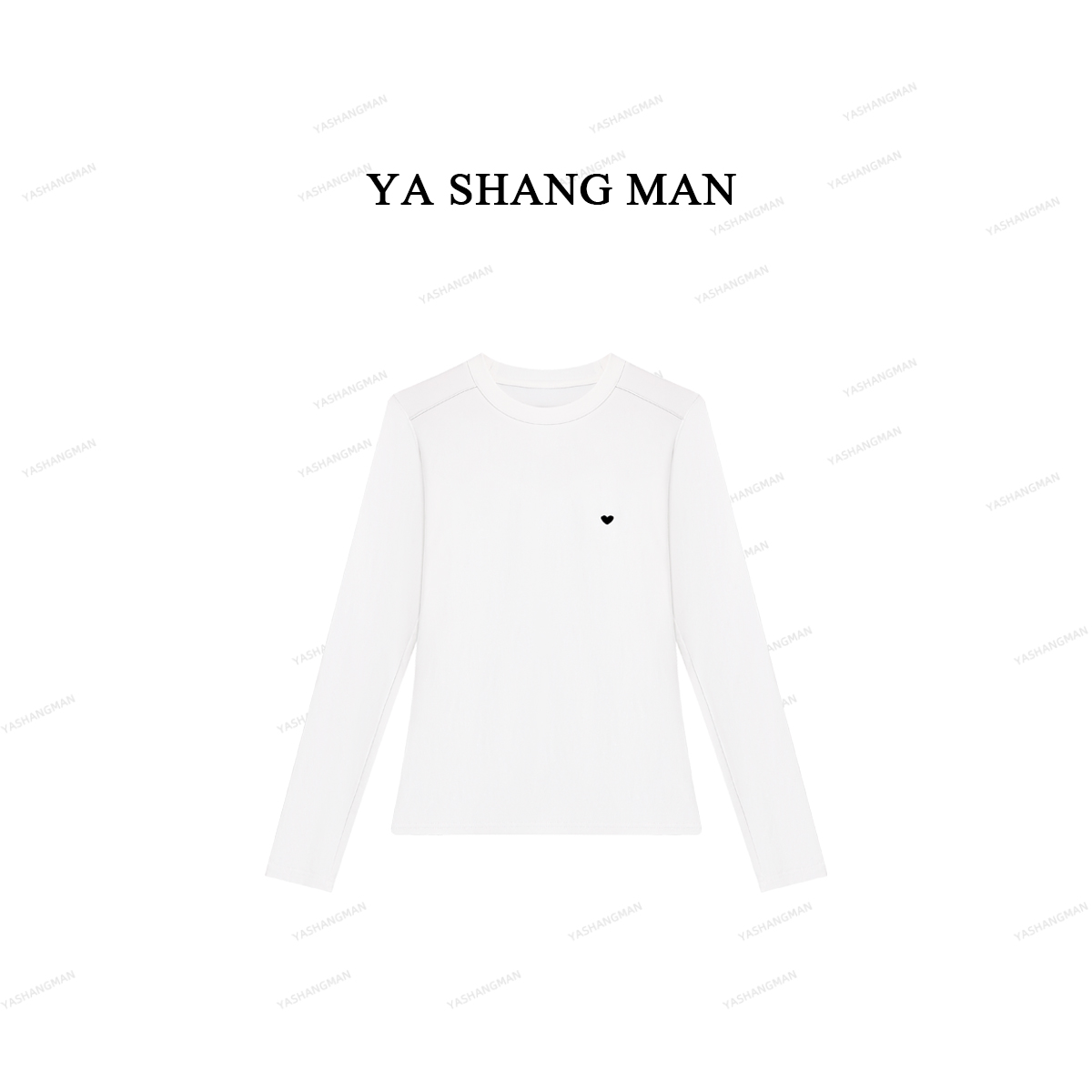 【加绒刺绣T】秋冬加绒加厚白色刺绣打底T恤纯色百搭长袖 T2598