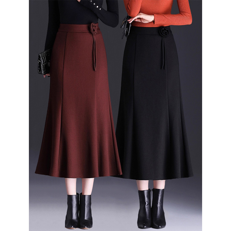 拉夏贝尔鱼尾裙半身裙女2025新款春秋高级感气质独特别致包臀裙子