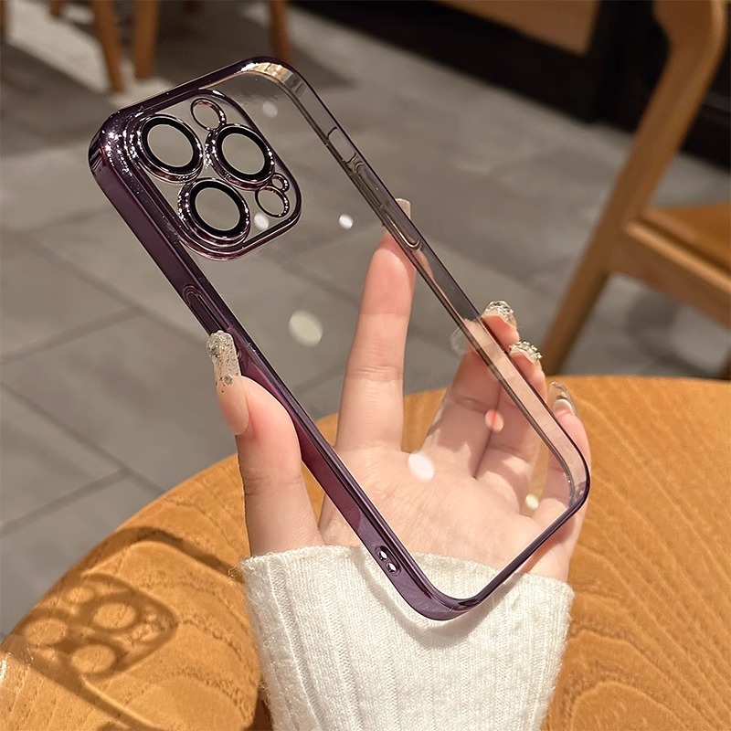 适用苹果16ProMax磁吸支架手机壳15Plus电镀硬壳14镜头全包透明套