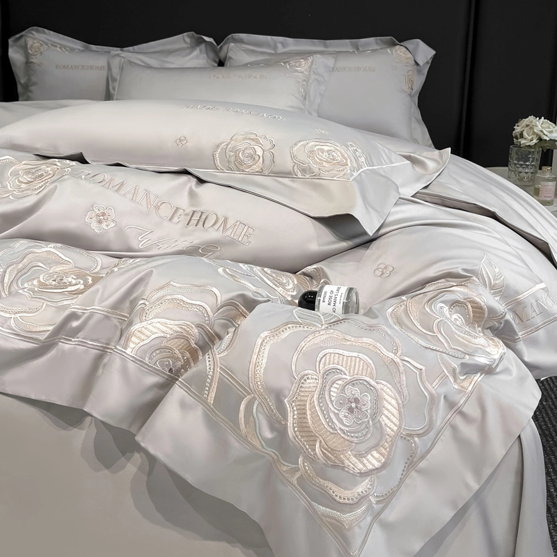 水星家纺高档网红款母婴级A类200支长绒棉四件套被套全棉纯棉轻奢