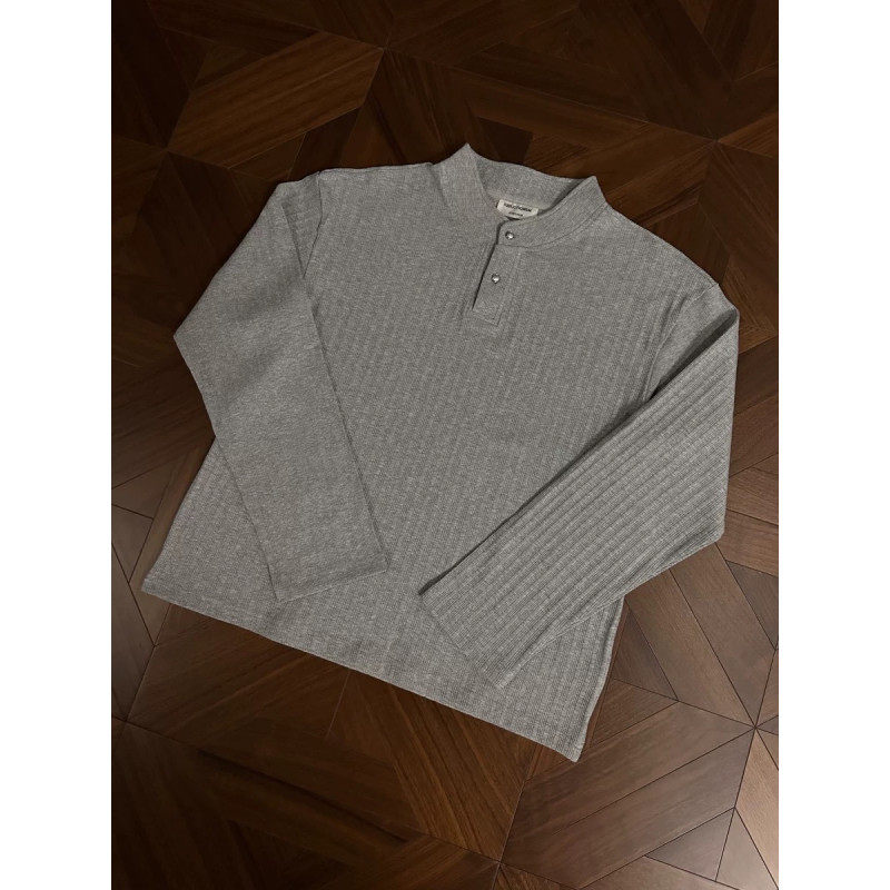 早秋风老钱风小众高级感亨利衫纽扣针织长袖打底衫套头纯色上衣男