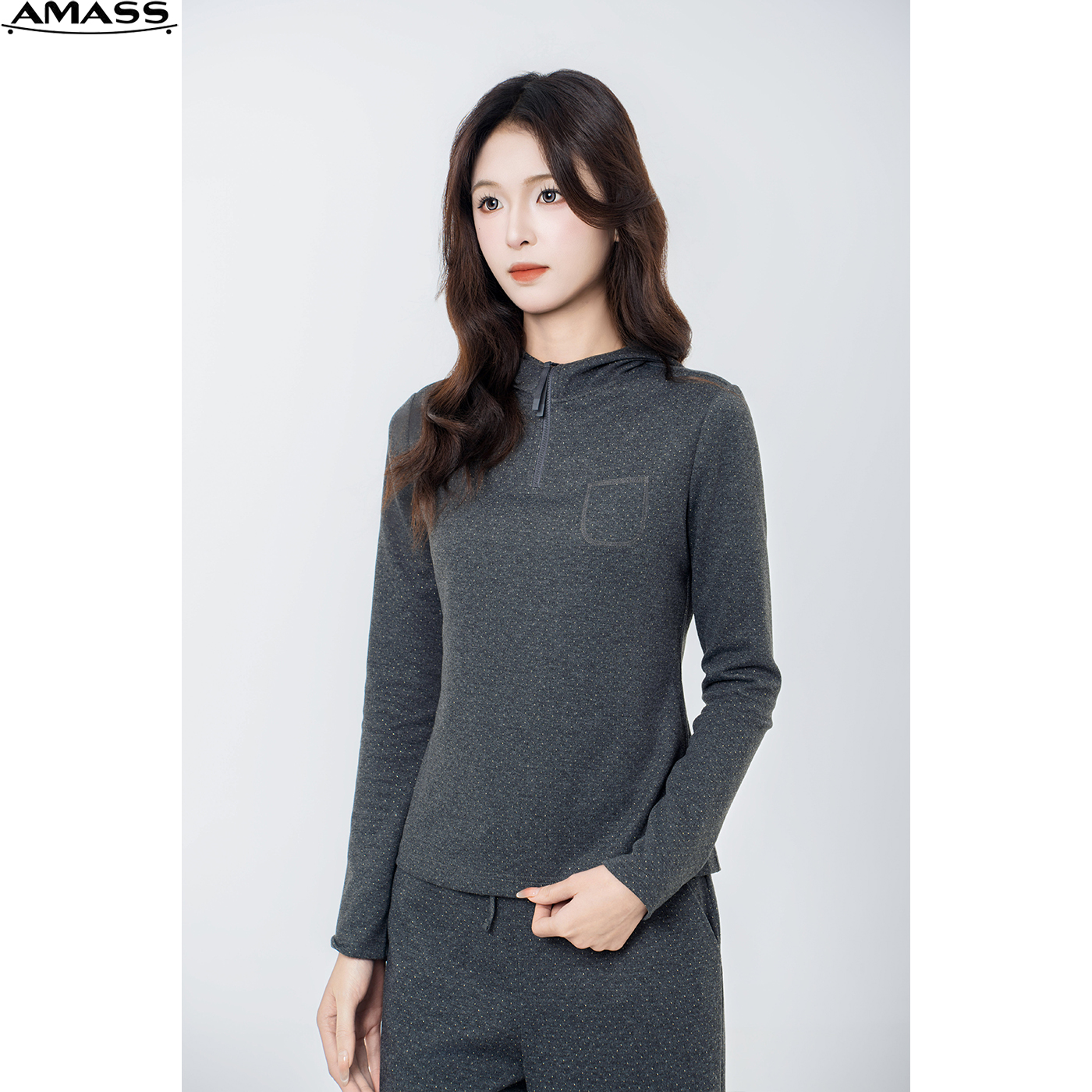 AMASS/阿玛施秋季新款连帽长袖卫衣时尚休闲户外百搭舒适 5300662