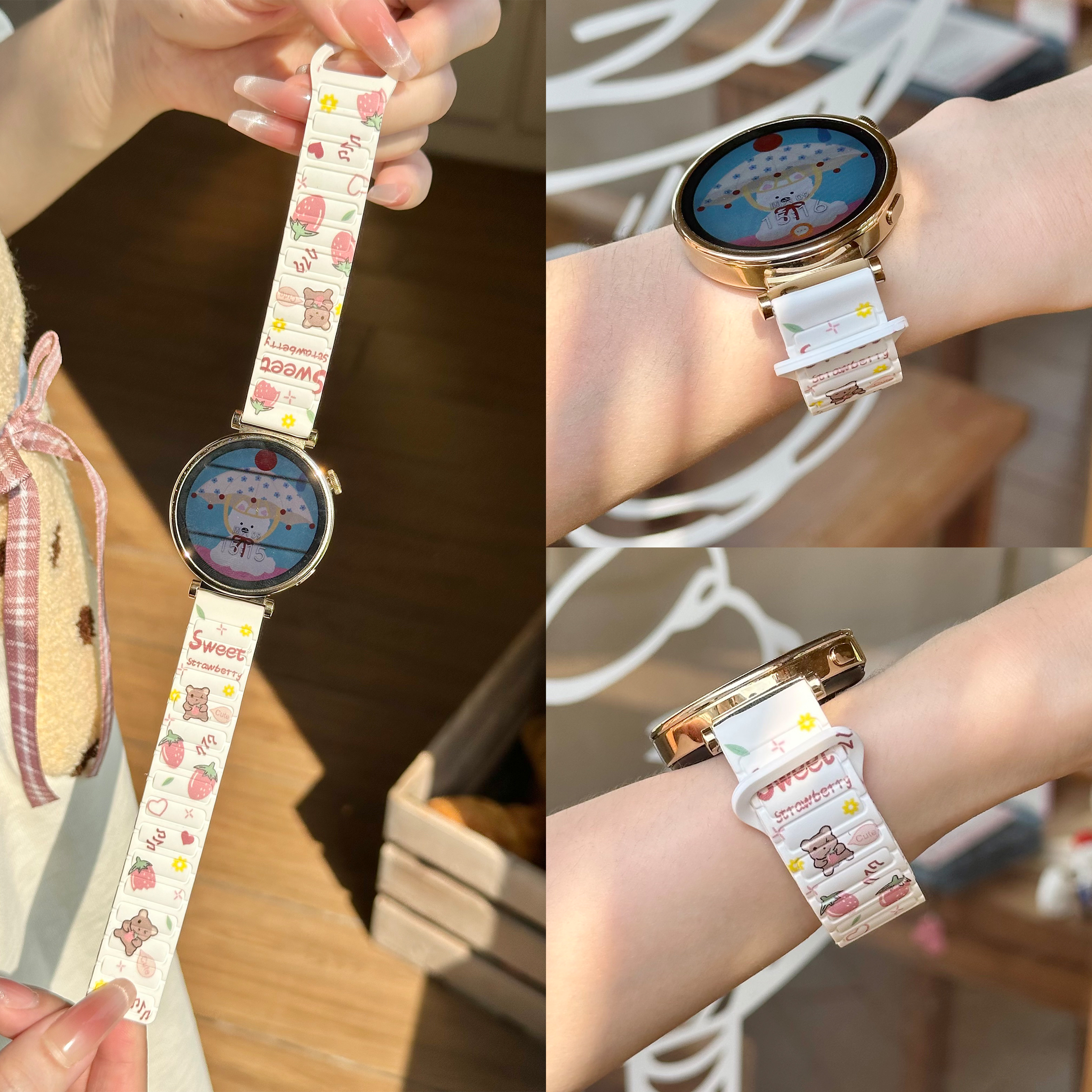 适用华为gt5表带华为手表gt4/3仓鼠watch5/4甜心仓鼠硅胶磁吸表带