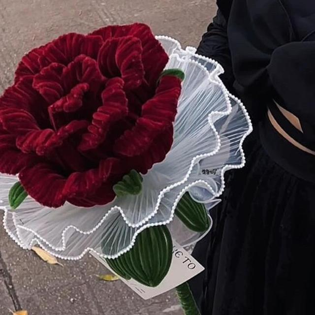 扭扭棒玫瑰花手工diy材料包自制创意超大花束成品送女友闺蜜礼物