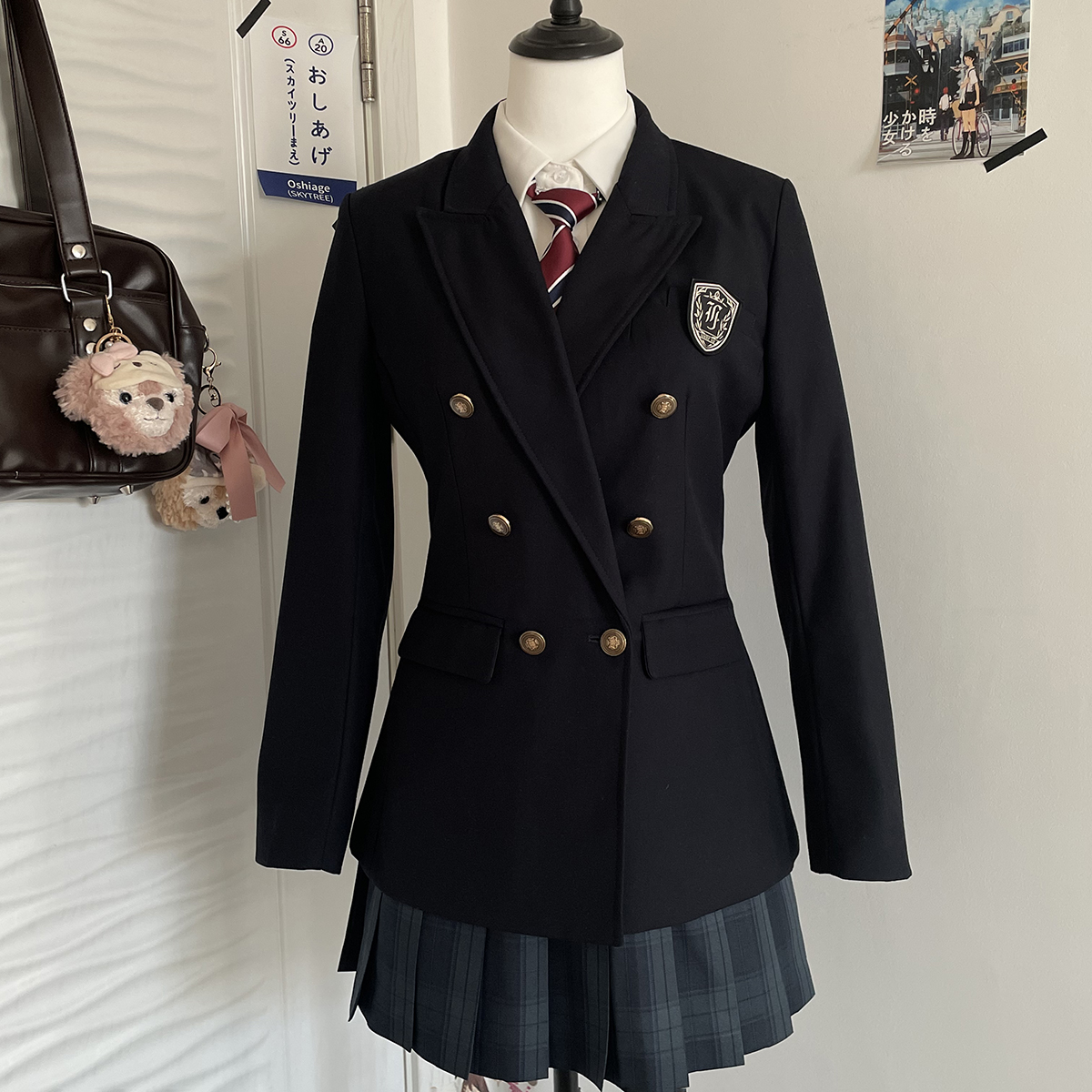 织野鹿原创正版jk双排扣收腰西装学院风高级感西服外套制服秋冬款