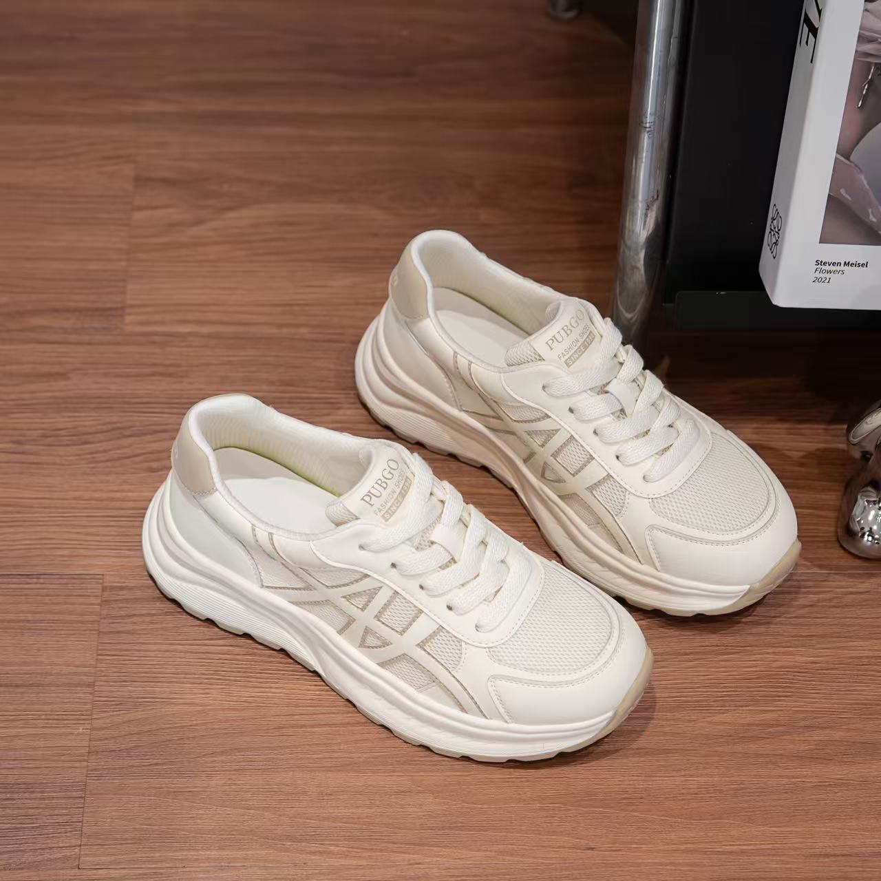 PUBGO/千喜步步高复古英伦老爹鞋休闲透气夏季鞋子女ins潮牌百搭