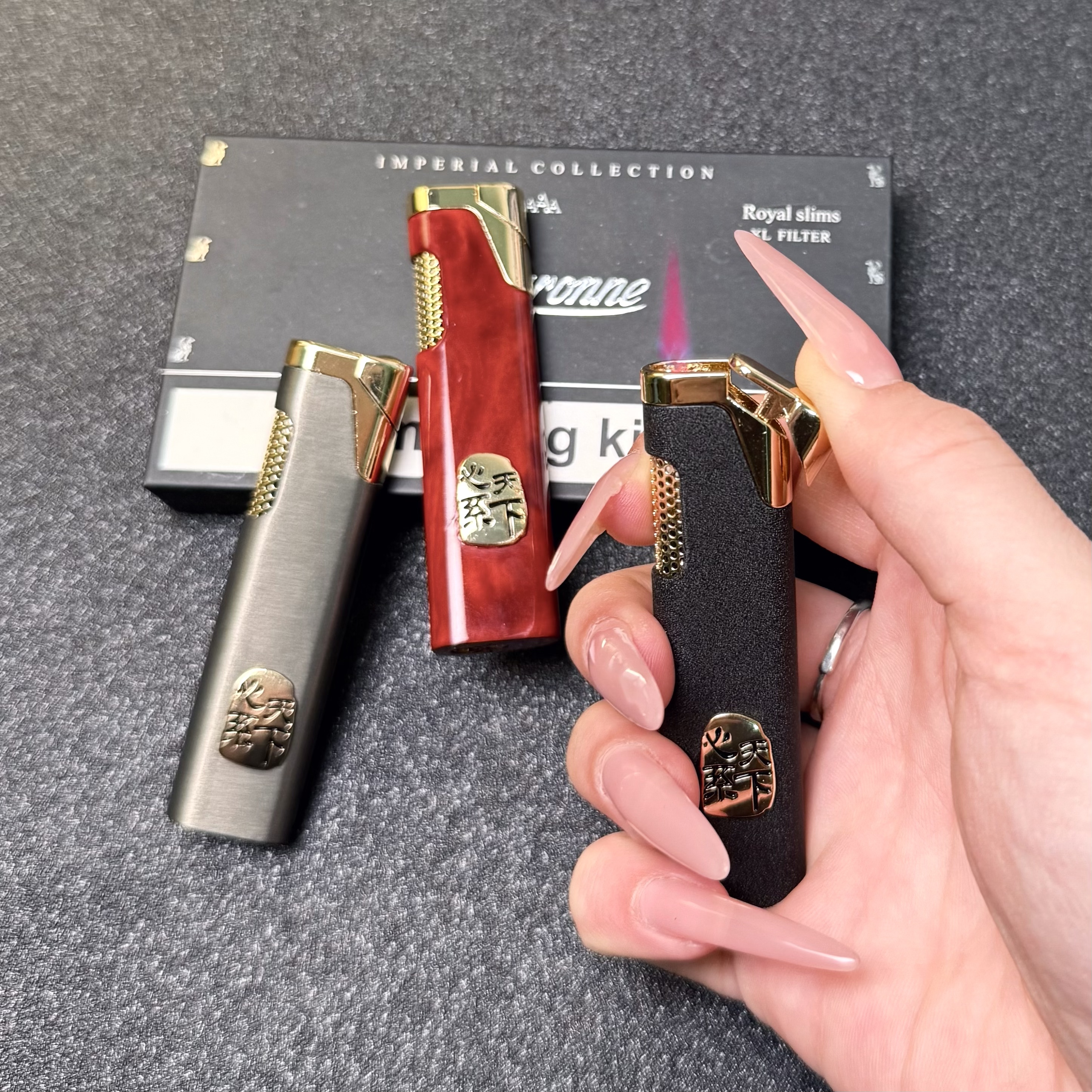 原创设计新款心系天下打火机防风粉焰个性金属耐用精致送男友礼物