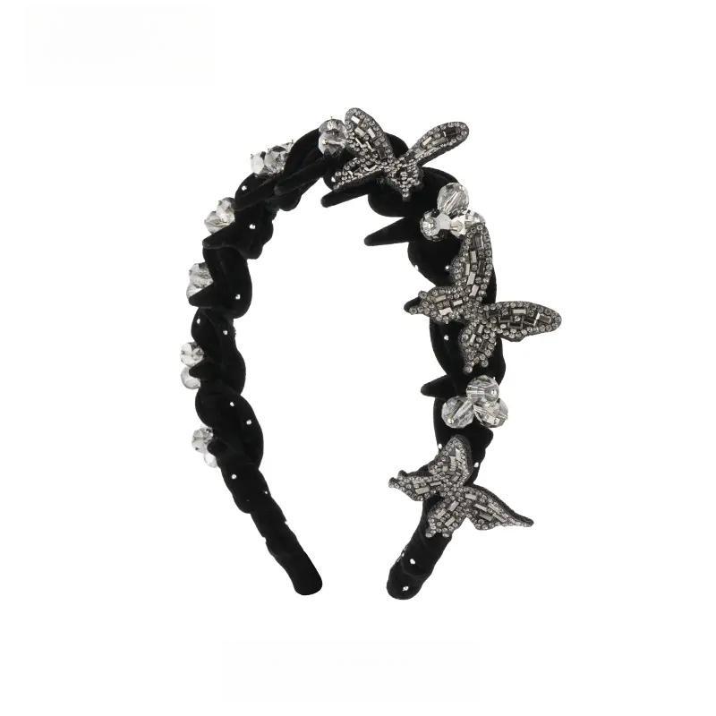 【蝶与星辰】高定轻奢爆闪高颅顶蝴蝶齿梳发箍