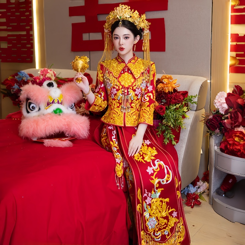 龙凤褂皇嫁衣秀禾服2025新款新娘结婚敬酒服高级感重工出阁服显瘦