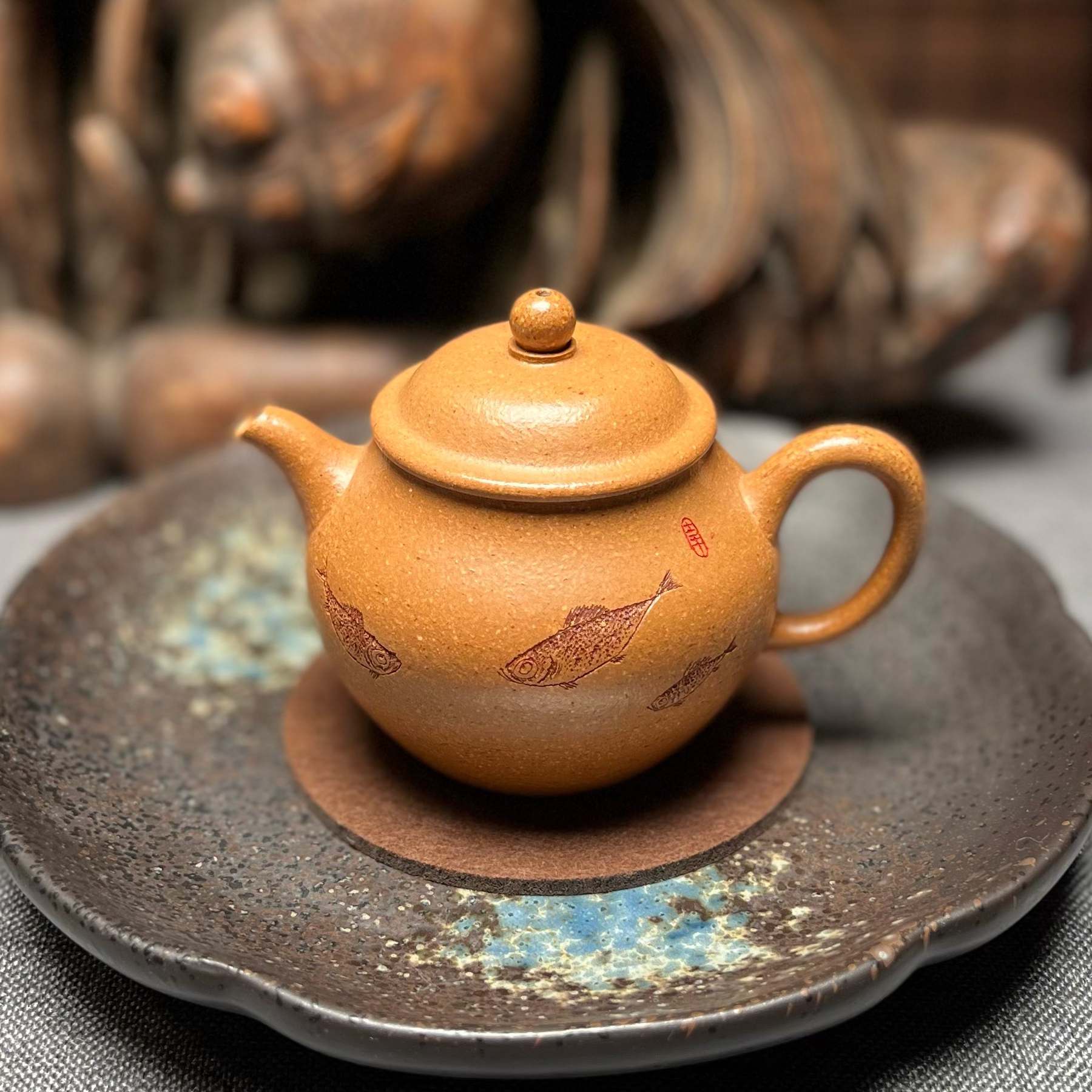宜兴紫砂壶精工秋水壶150cc原矿黄金段泥纯手工国潮中国风茶壶