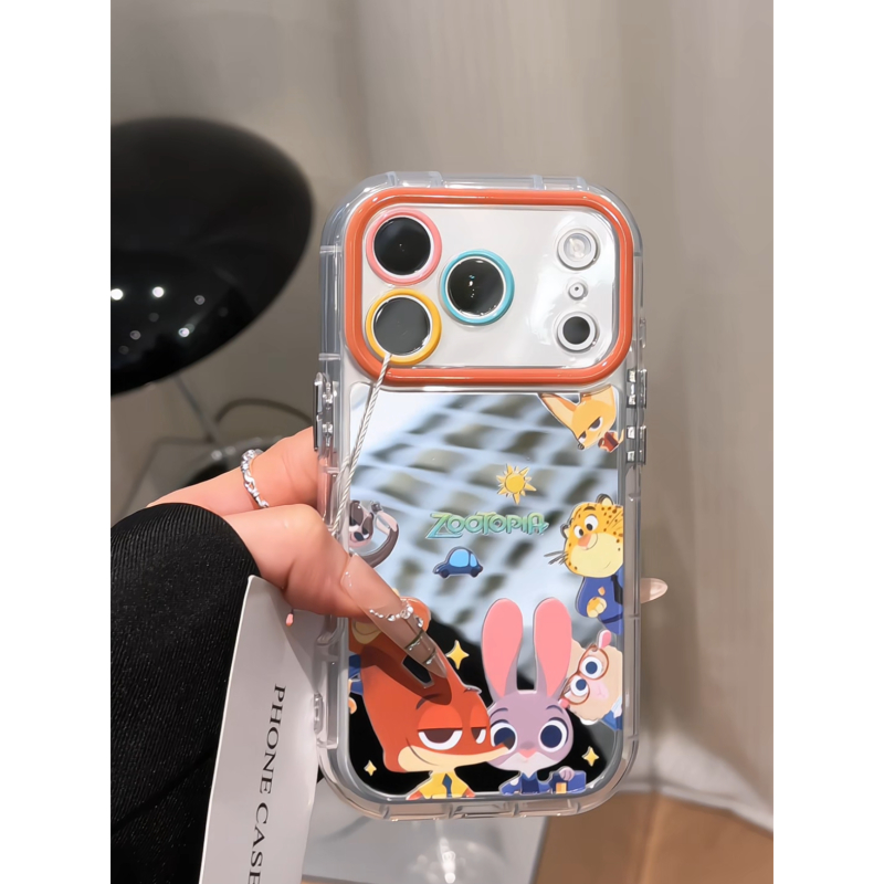 疯狂动物城适用苹果17pro手机壳16pm镜面oppo防摔华为p70奶油小米