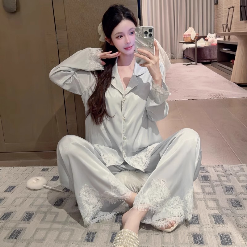 法式蕾丝睡衣女春夏高级感2025新款轻奢气质可外穿家居服长袖