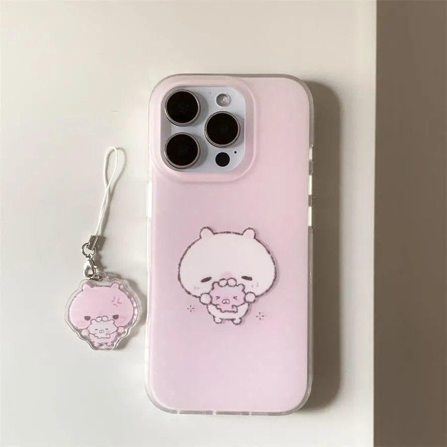 SMBLCE卡通兔丸宝宝适用iPhone16大孔15手机壳华为vivo小米oppo套
