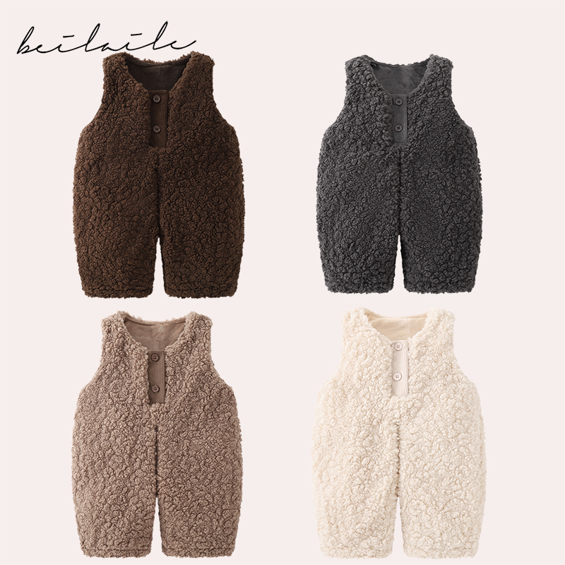 【棉花绒背带裤 小乐妈咪】棉花绒背带裤儿童小童女童连体裤子H1