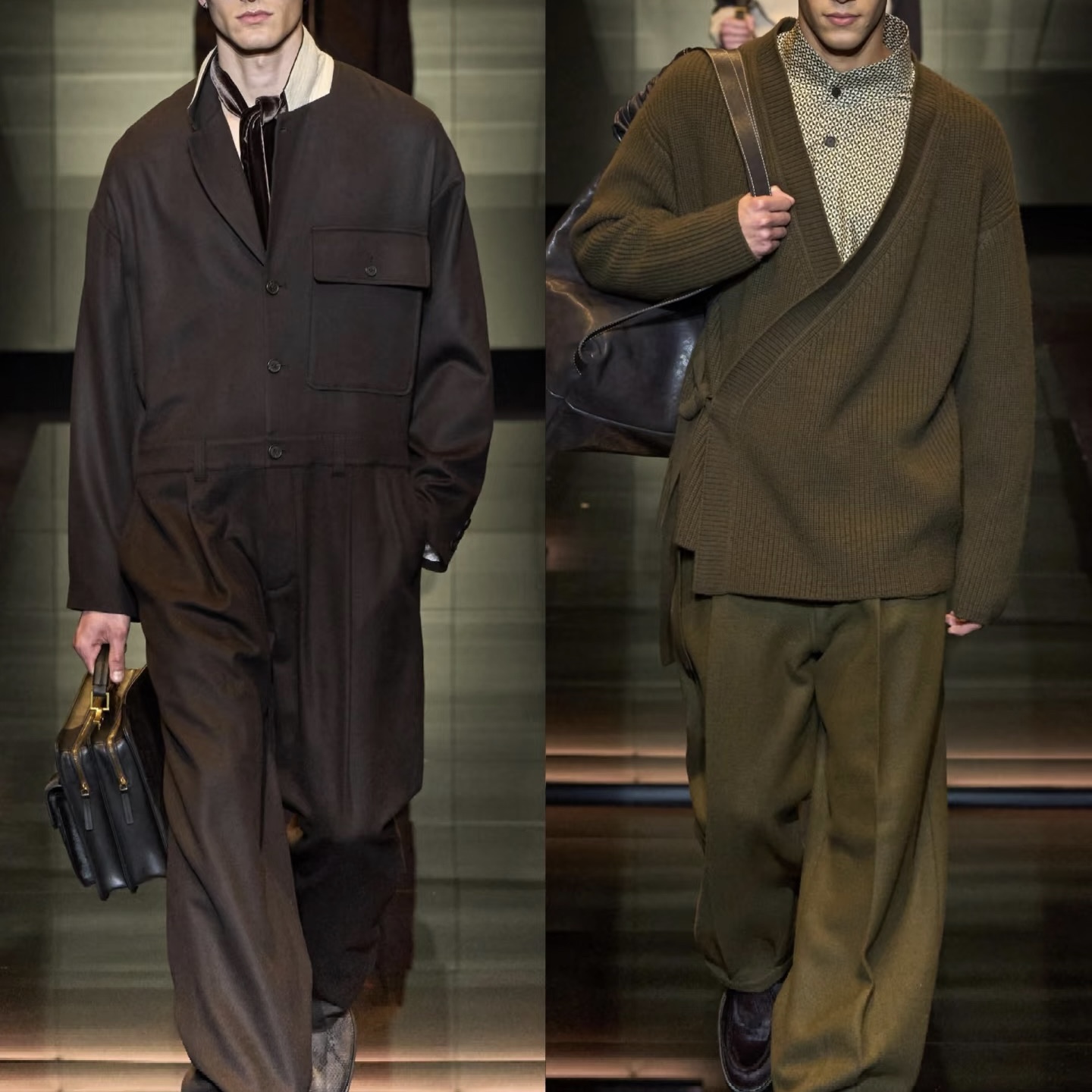 【A8730】【巴恩风齿状撞色】秋季高定混纺针织设计简约POLO翻领长袖