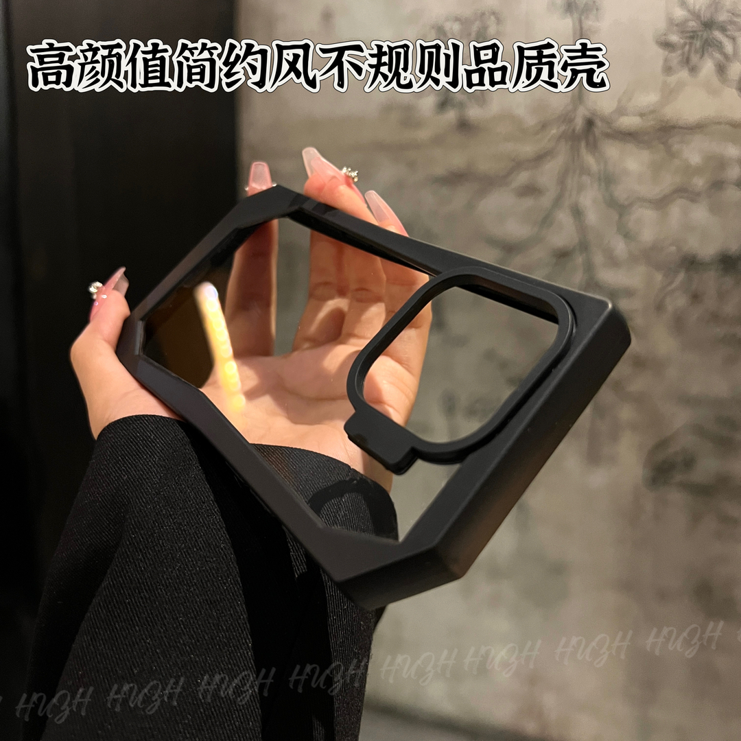 高颜值不规则边框适用苹果16promax手机壳iPhone15透明14男13套12