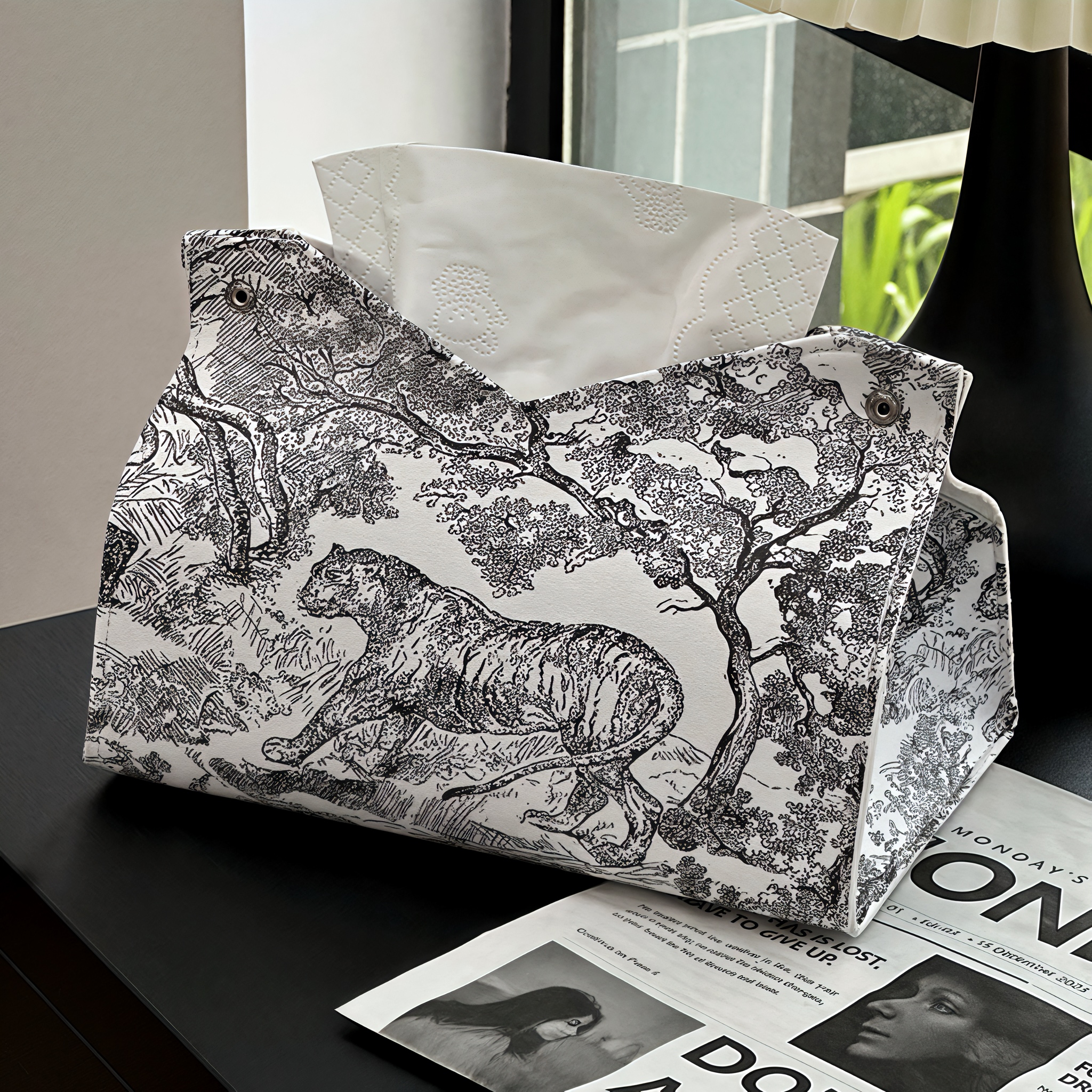 【丛林系列】高颜值纸巾盒皮革复古高级感家用客厅车载皮质抽纸盒子