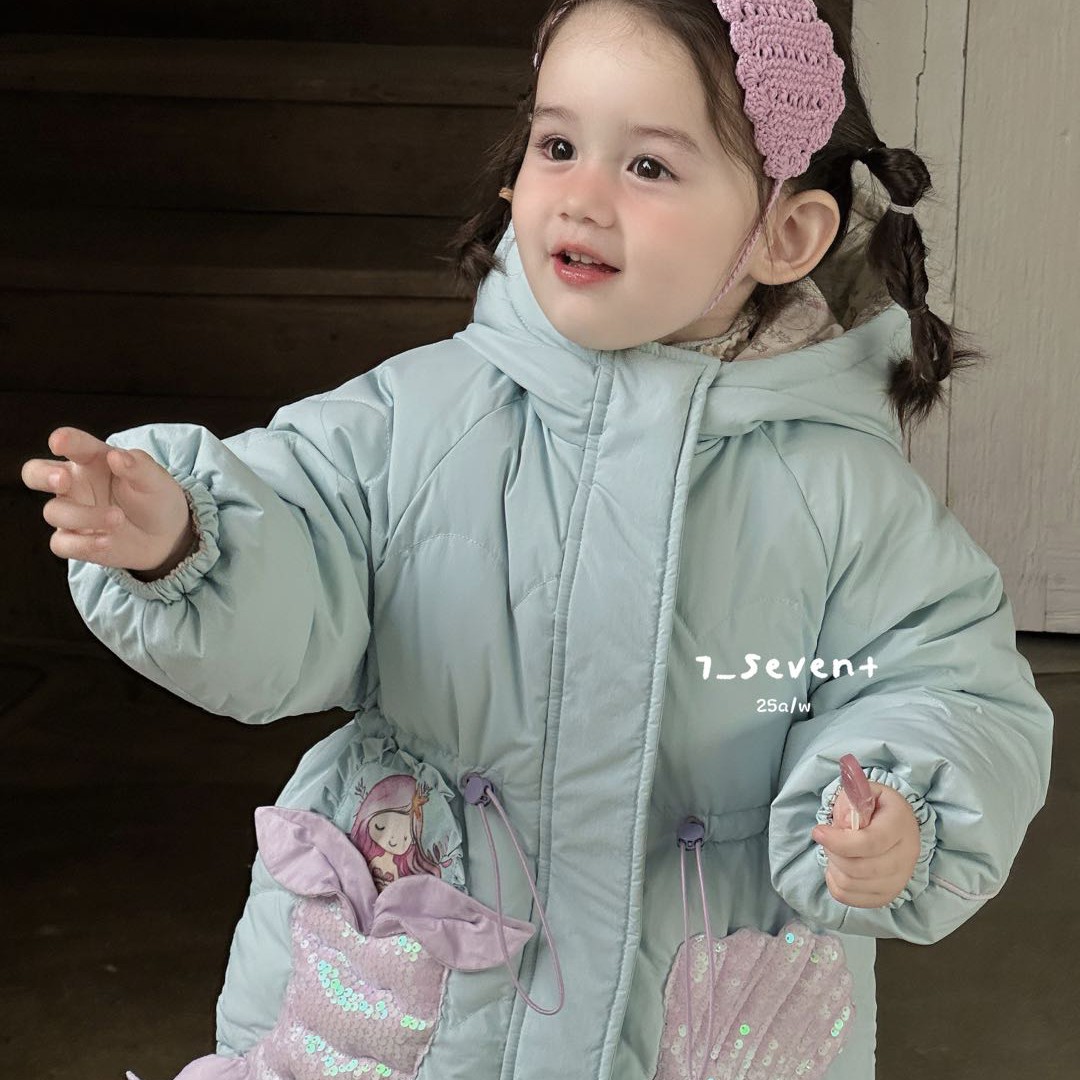 7Seven正版现货美人鱼 双面可穿羽绒服三防面料