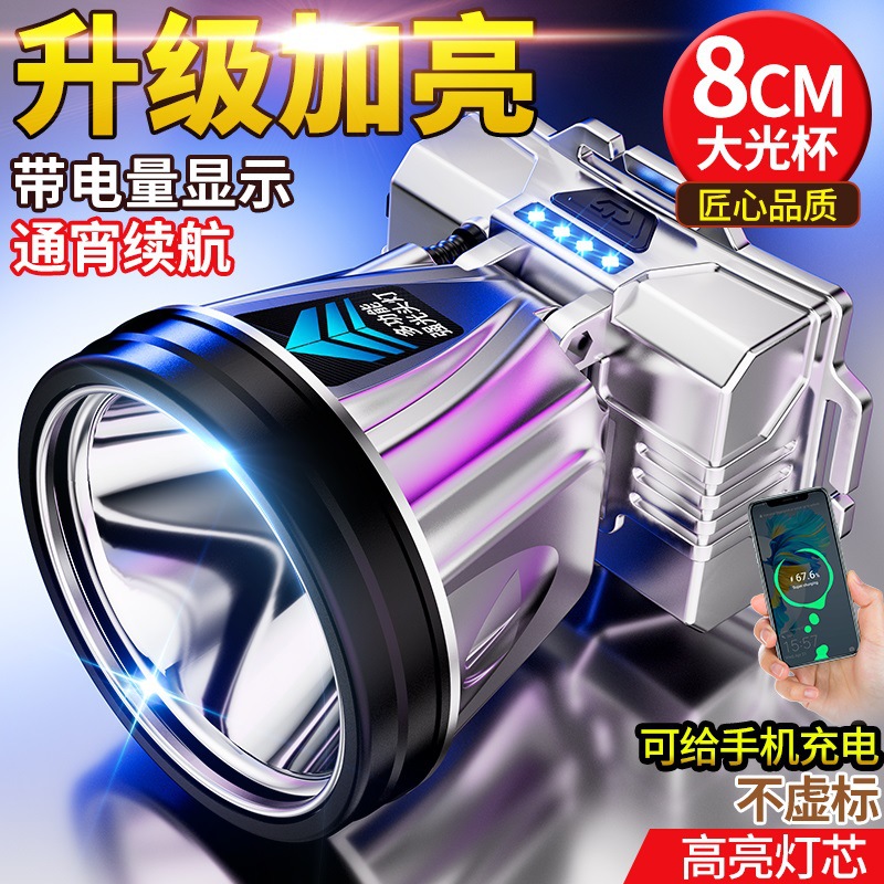 LED强光远射头戴式可充电矿灯户外露营夜钓家用应急地摊头灯超亮