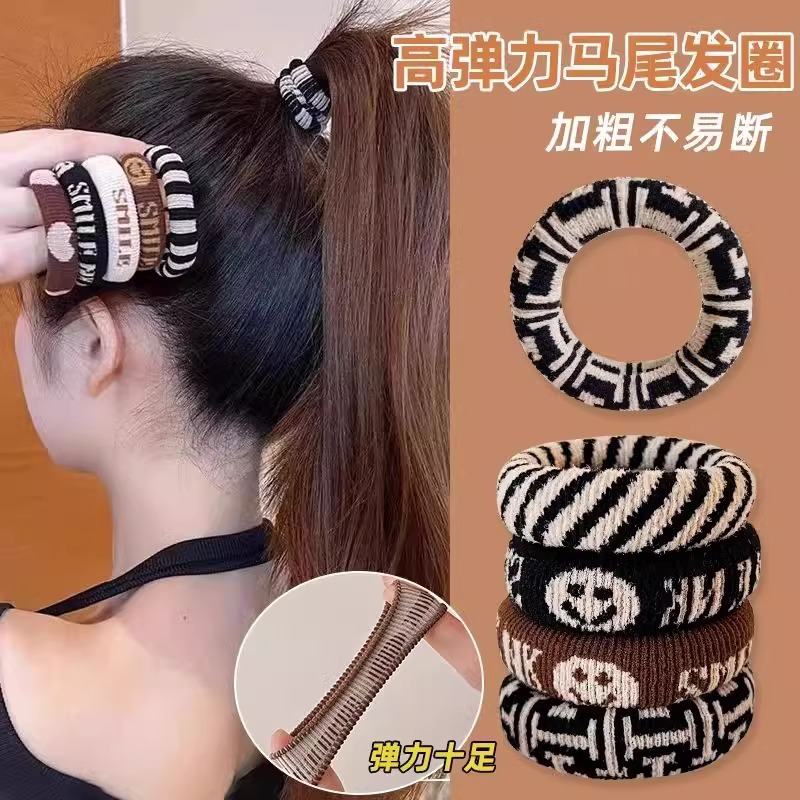夏天扎头发高弹力头绳耐用橡皮筋女复古发绳女生高马尾发圈头饰