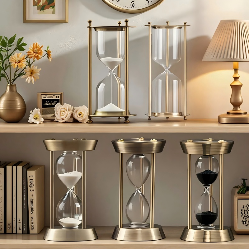 金属沙漏计时器轻奢高档简约沙漏可DIY刻字自装沙学生办公桌摆件