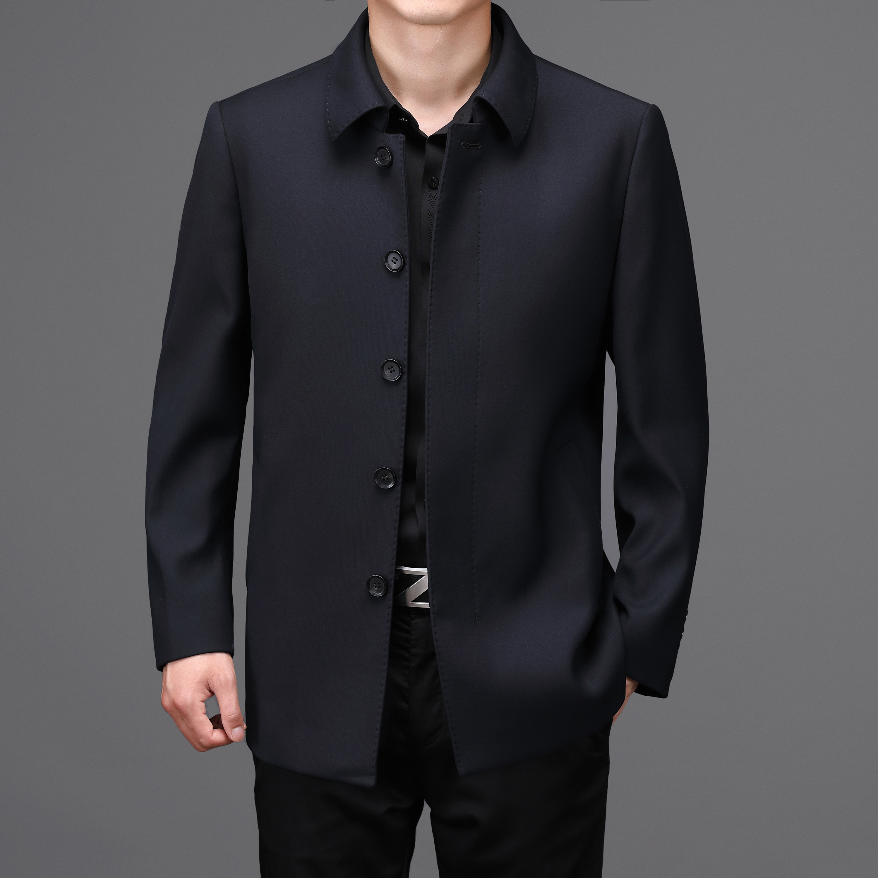 HAOMENG/豪蒙男士秋冬短款可拆卸内胆锁温三合一国风商务外套