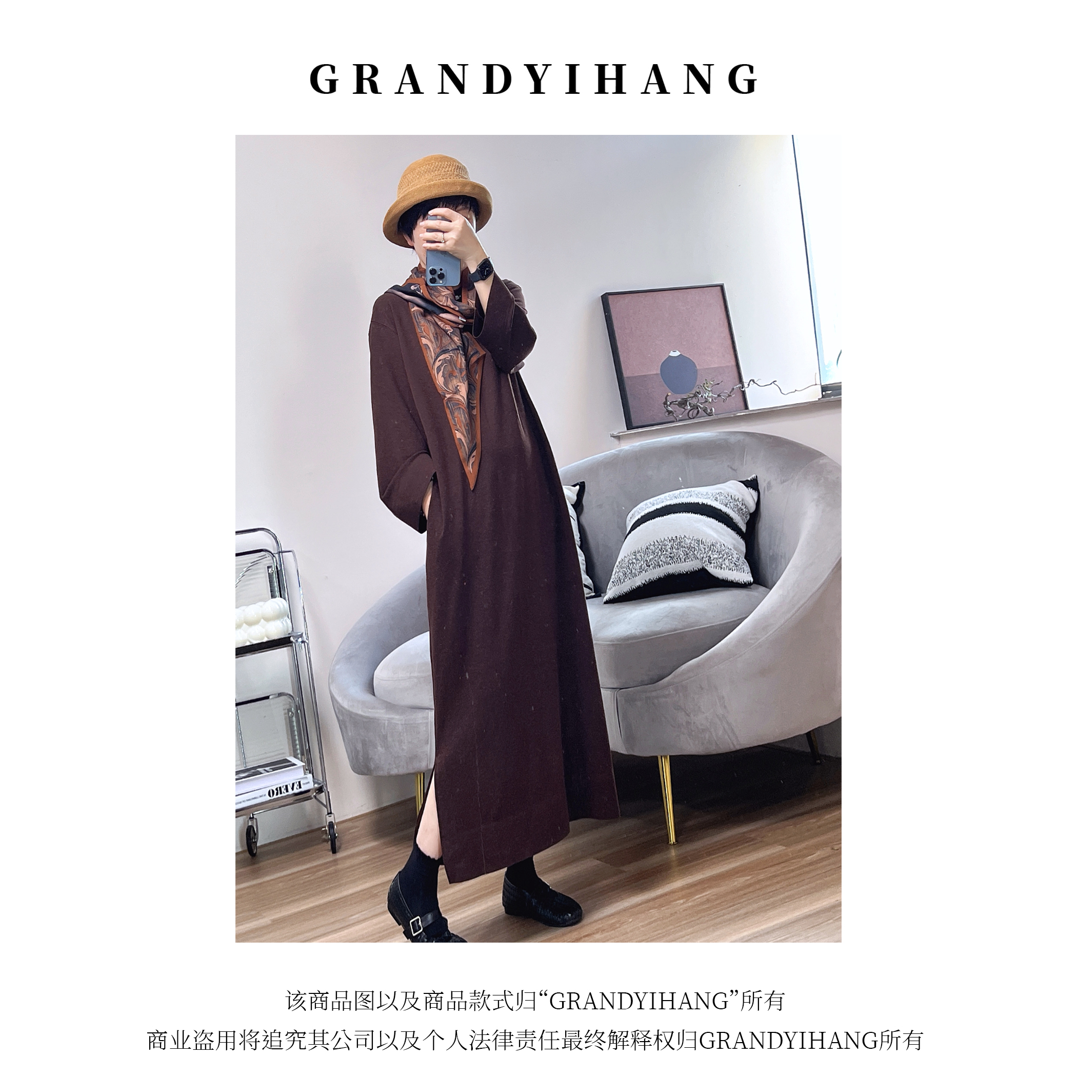 【艳姐推荐】早秋新款休闲慵懒长袖连衣裙24271