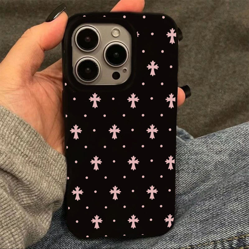 波点克罗心十字架适用苹果15/16promax手机壳iPhone13果冻14/11软