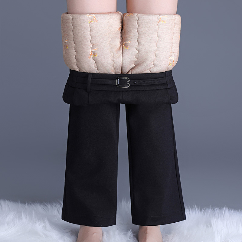 蚕丝棉裤女款爆款2025新款冬季加绒加厚中年妈妈外穿高腰直筒裤子