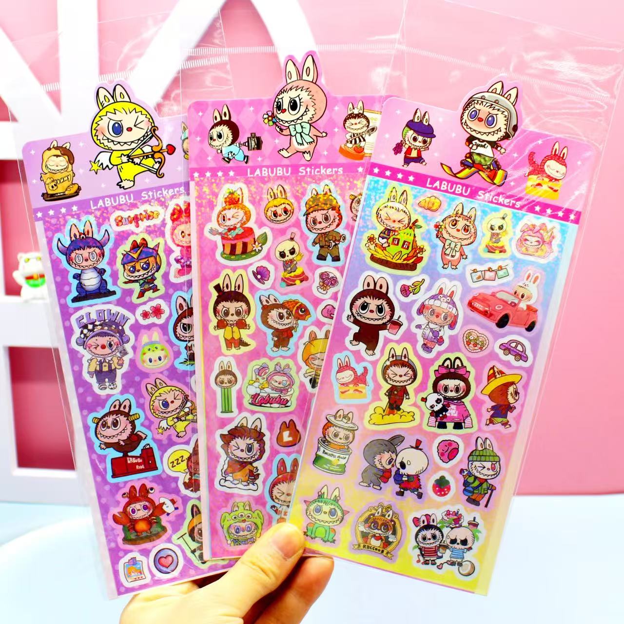 (20包)拉布布镭射DIY防水贴纸素材贴画