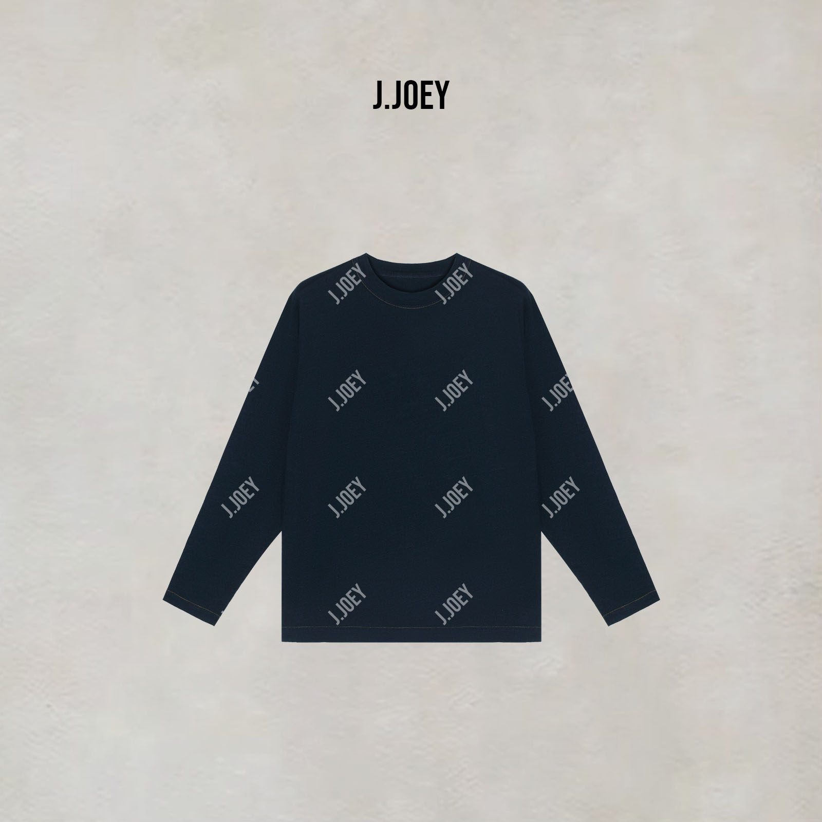 J.JOEY "100棉"早秋新款藏青色时尚百搭套头宽松T恤 C50838