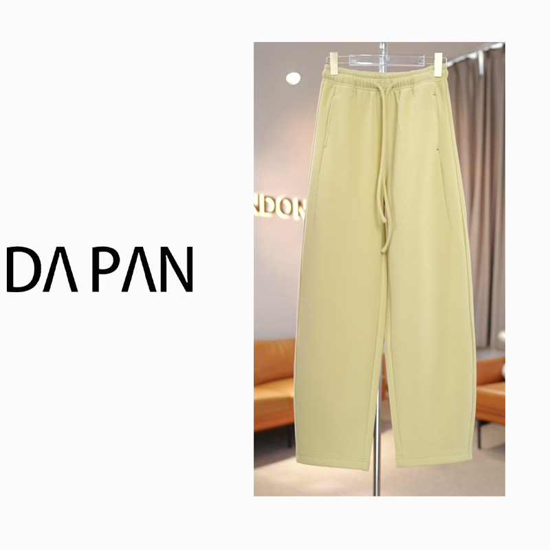 DAPAN【高个子款】加绒加厚高腰窄版进口棉弯刀休闲裤95421693