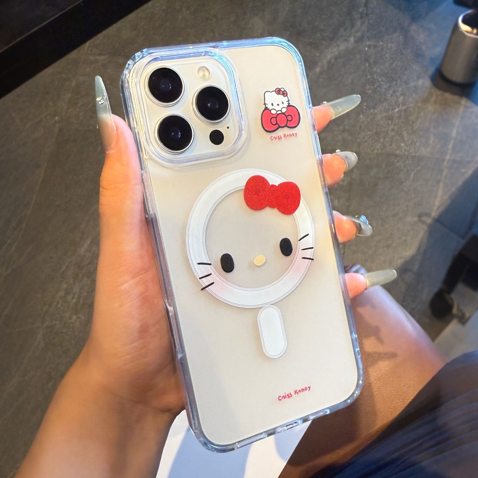 磁吸KT猫适用于苹果16promax透明手机壳可爱iPhone15高颜值保护套