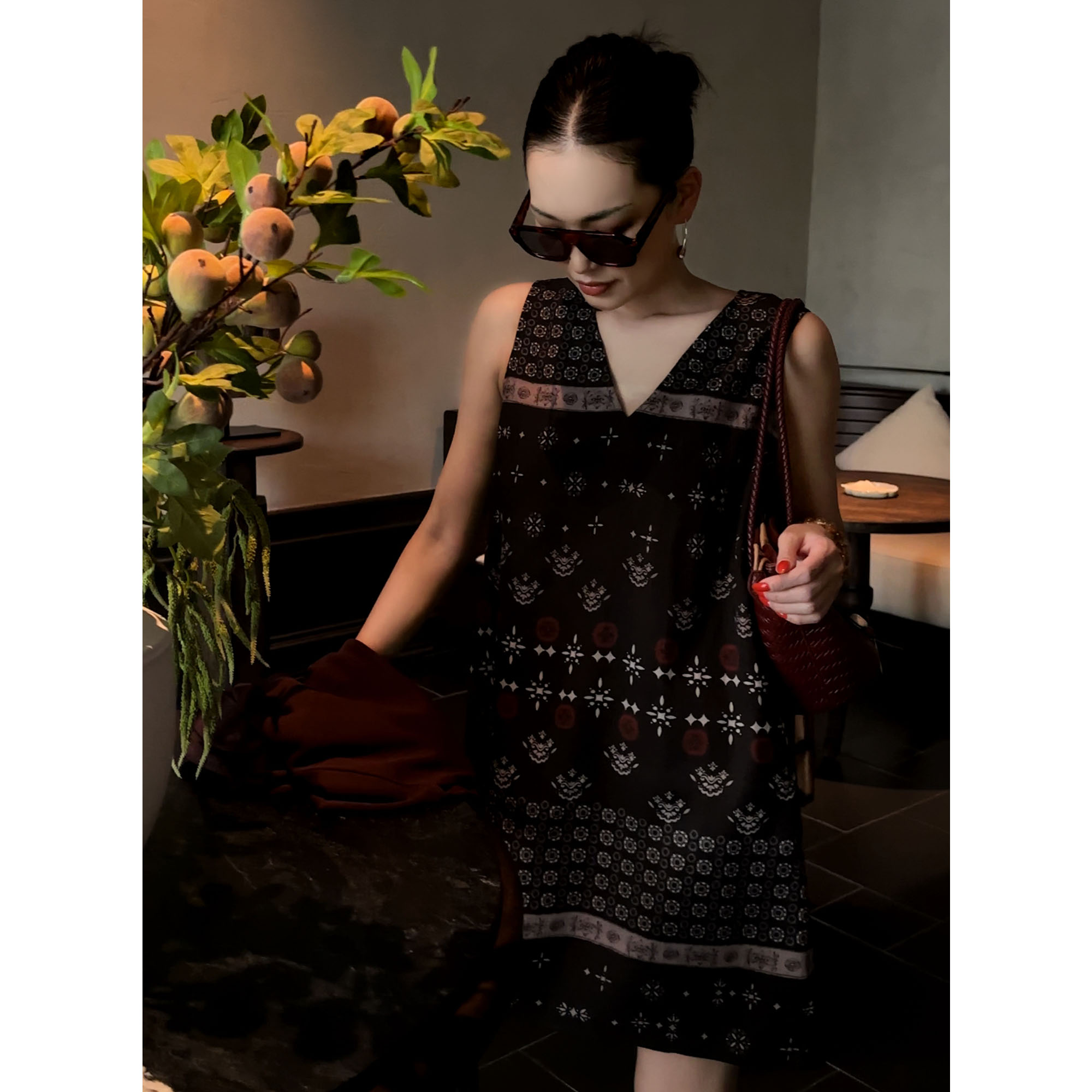 紫紫   西夏裙   蜡染曼印民族文化背心连衣裙ZD06LZYL492