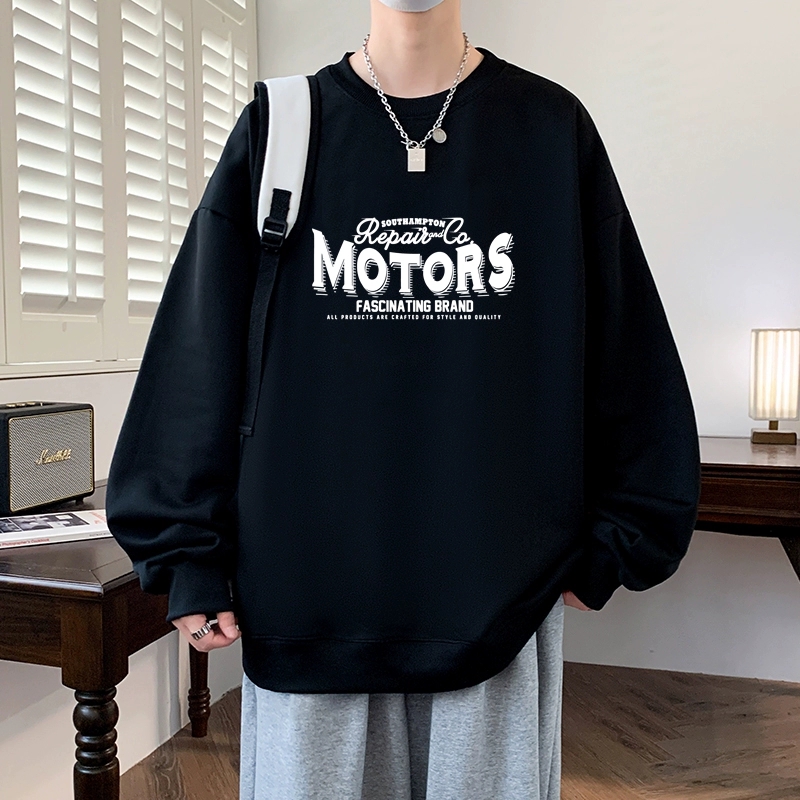 特大码300斤美式高街重磅圆领卫衣男款秋冬潮流潮牌宽松套头外套