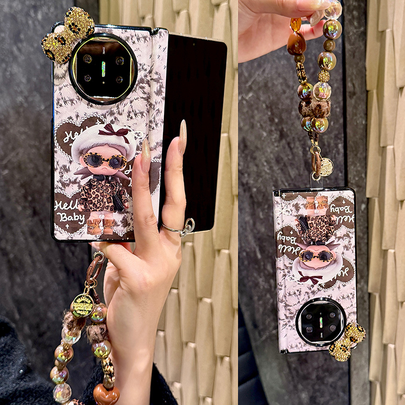 适用华为matex5手机壳新款mateX7折叠屏中轴x6典藏版x3卡通时尚女