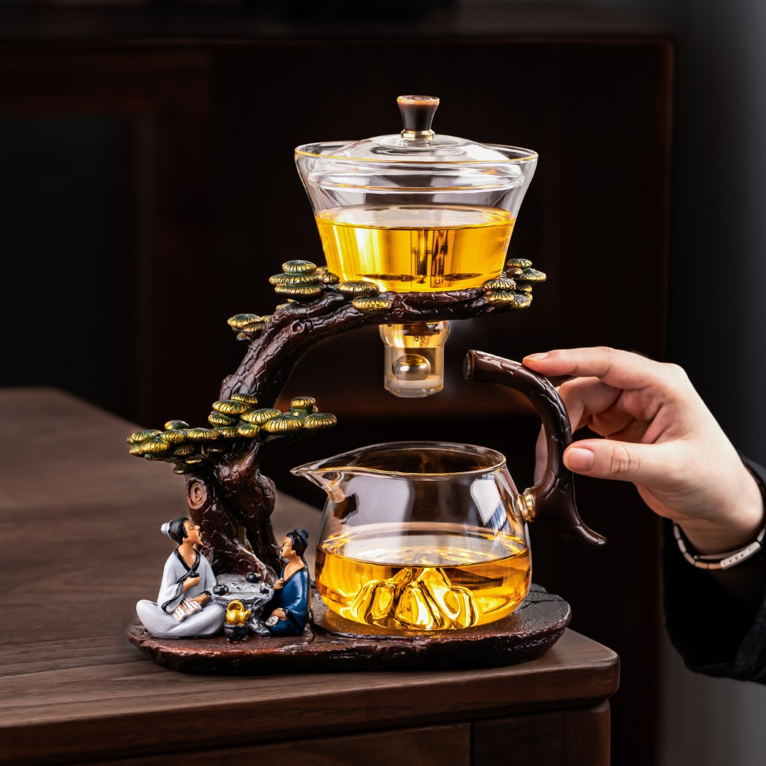 雅璃茶圣玻璃自动茶懒人泡茶器中式家用泡茶壶功夫茶具冲茶器