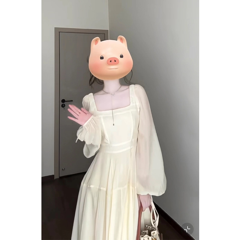 MO88ZSPF大码法式温柔风收腰连衣裙春夏仙女气质显瘦高级感长裙子