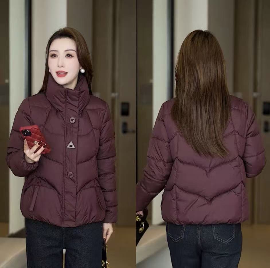冬季时尚2025新款短款洋气加厚保暖小个子休闲立领棉服百搭外套