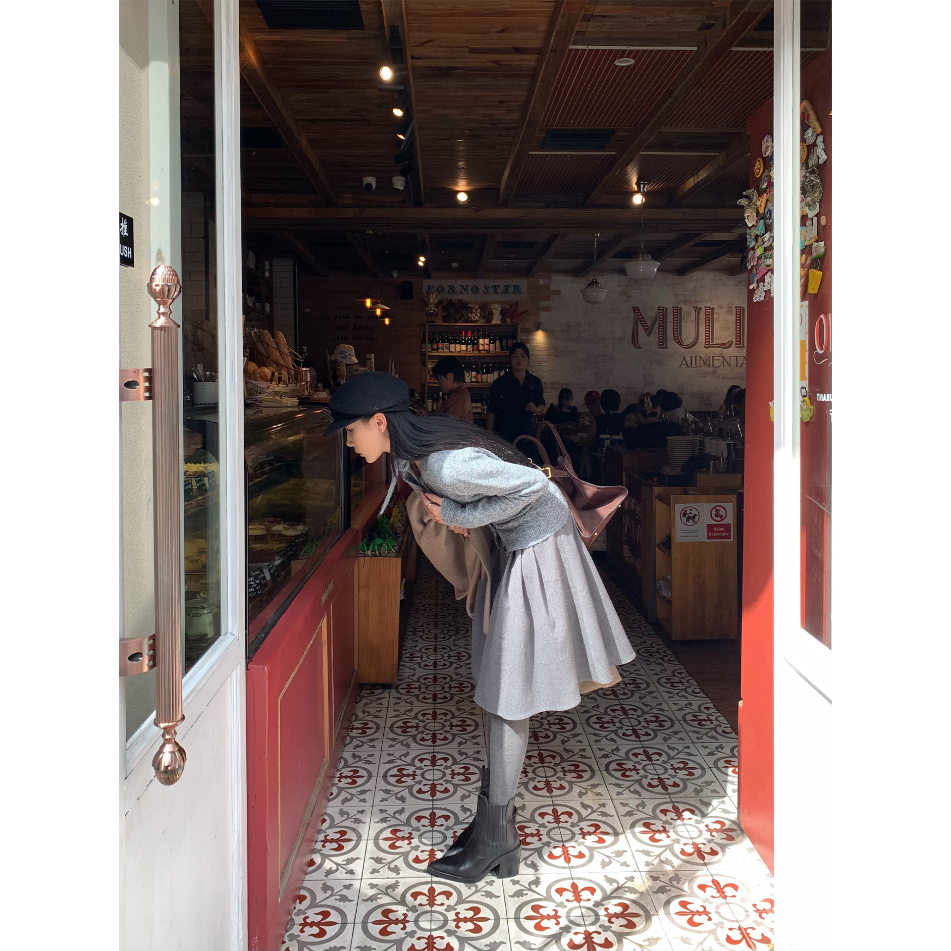 70不是七十【暗岛初秋】秋季韩系女中长款薄呢百搭半身裙