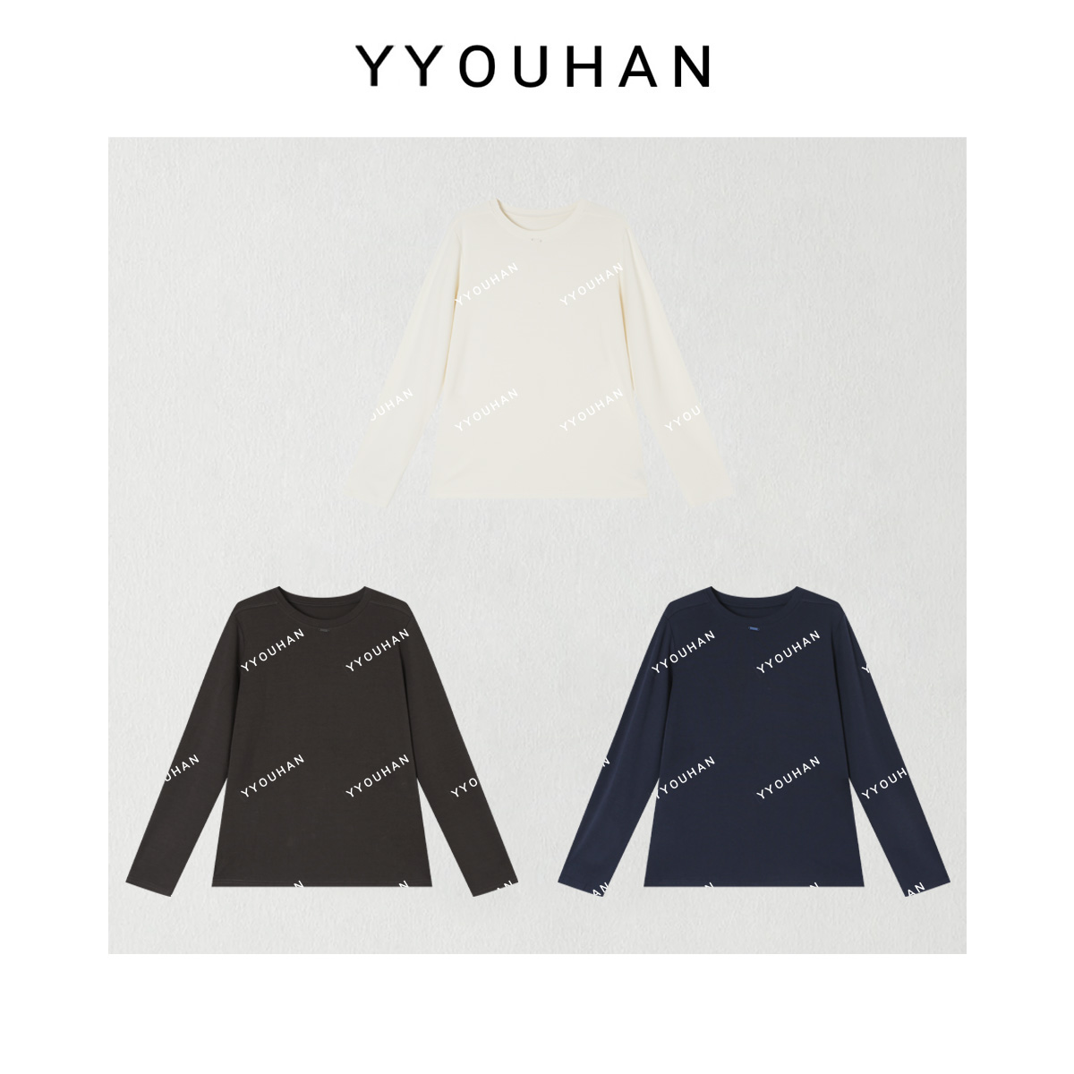 YYOUHAN 2025新款【搭配天才】极简纯色简约休闲圆领T恤 2508C4949