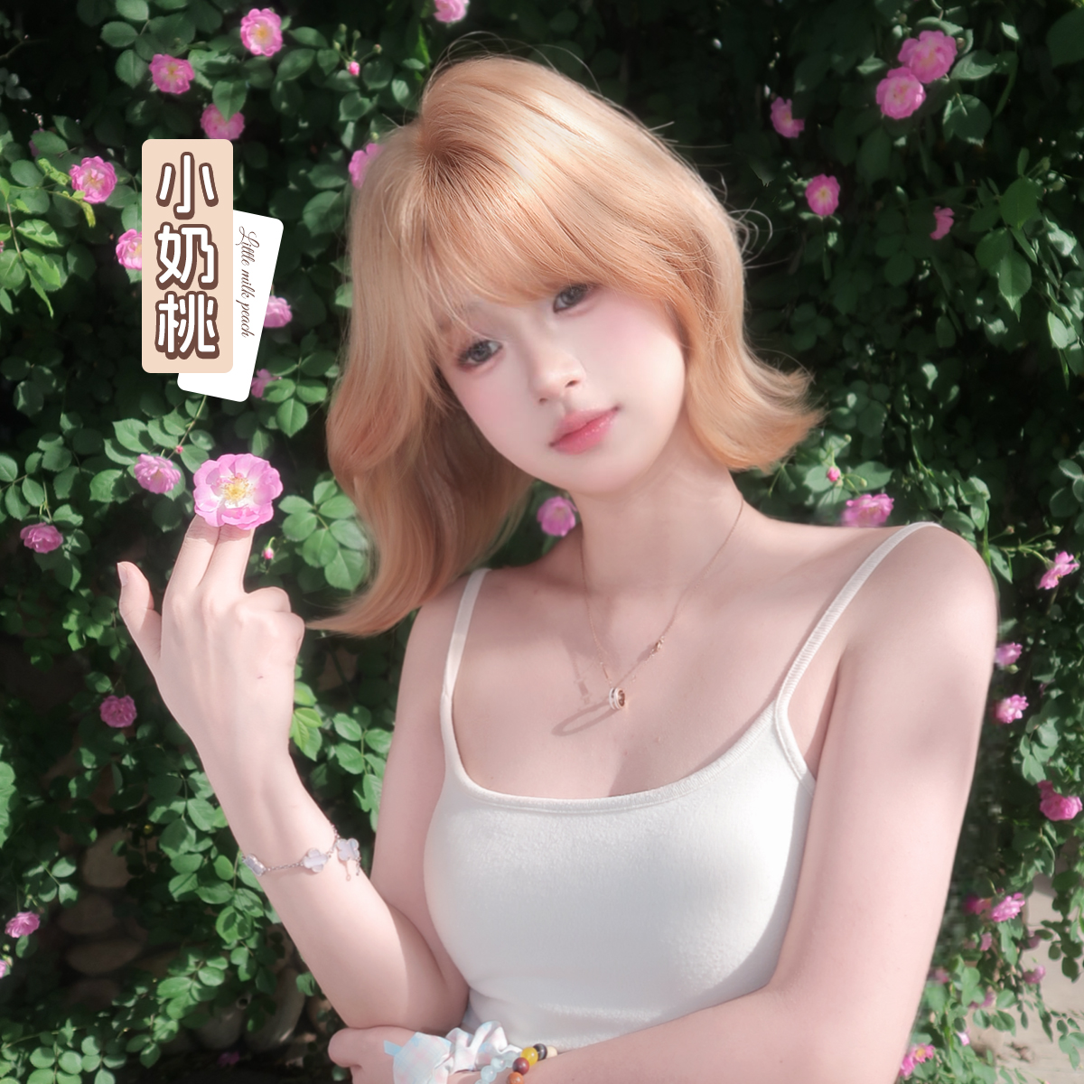 【小奶桃】束朵假发女短发网红jk日常lolita自然刘海全头套