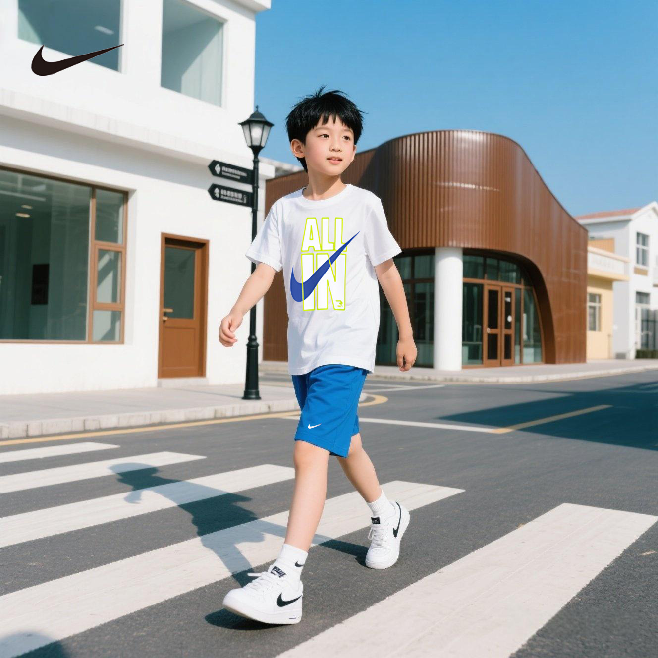 Nike 3BRAND儿童夏季新品男女短袖运动休闲套装RWN-KS-1259