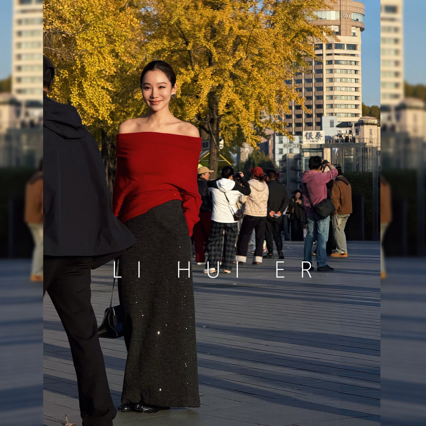 LiHuiEr李慧儿【落星世纪】2025冬款轻奢舒适灰色半身裙M-YC-1012