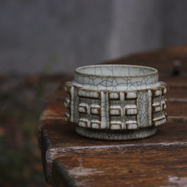 传世哥窑非遗柴烧八卦尊杯茶杯