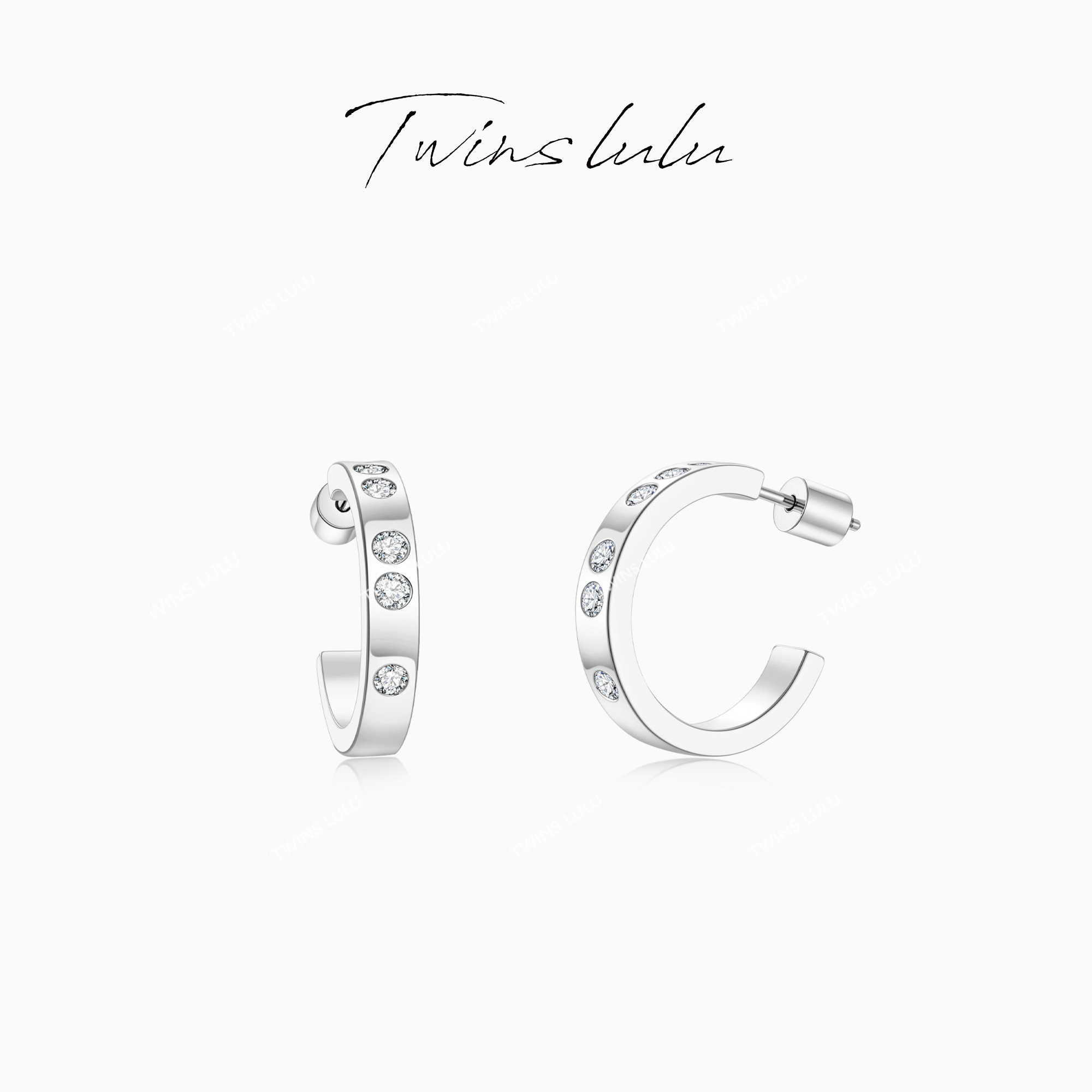 TWINS LULU 镀K金 秋上新 轻奢小众精致C型耳环秋上新TSL1330