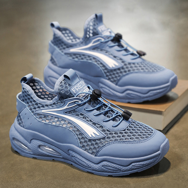 夏季男鞋男士运动鞋男款跑步镂空透气男款防滑防水厚底休闲运动
