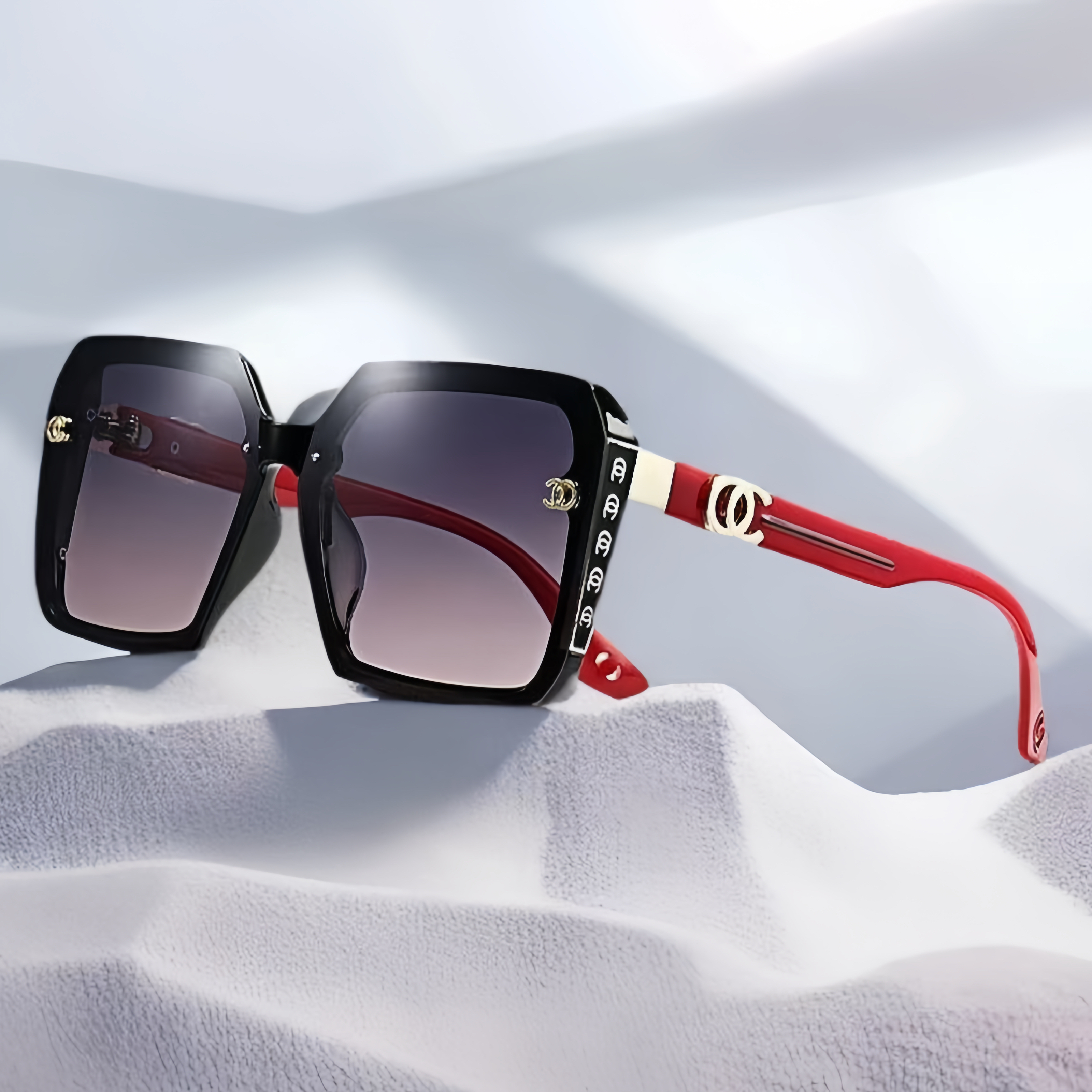 时尚个性大框复古防紫外线墨镜显脸小高清偏光太阳镜送礼盒套装