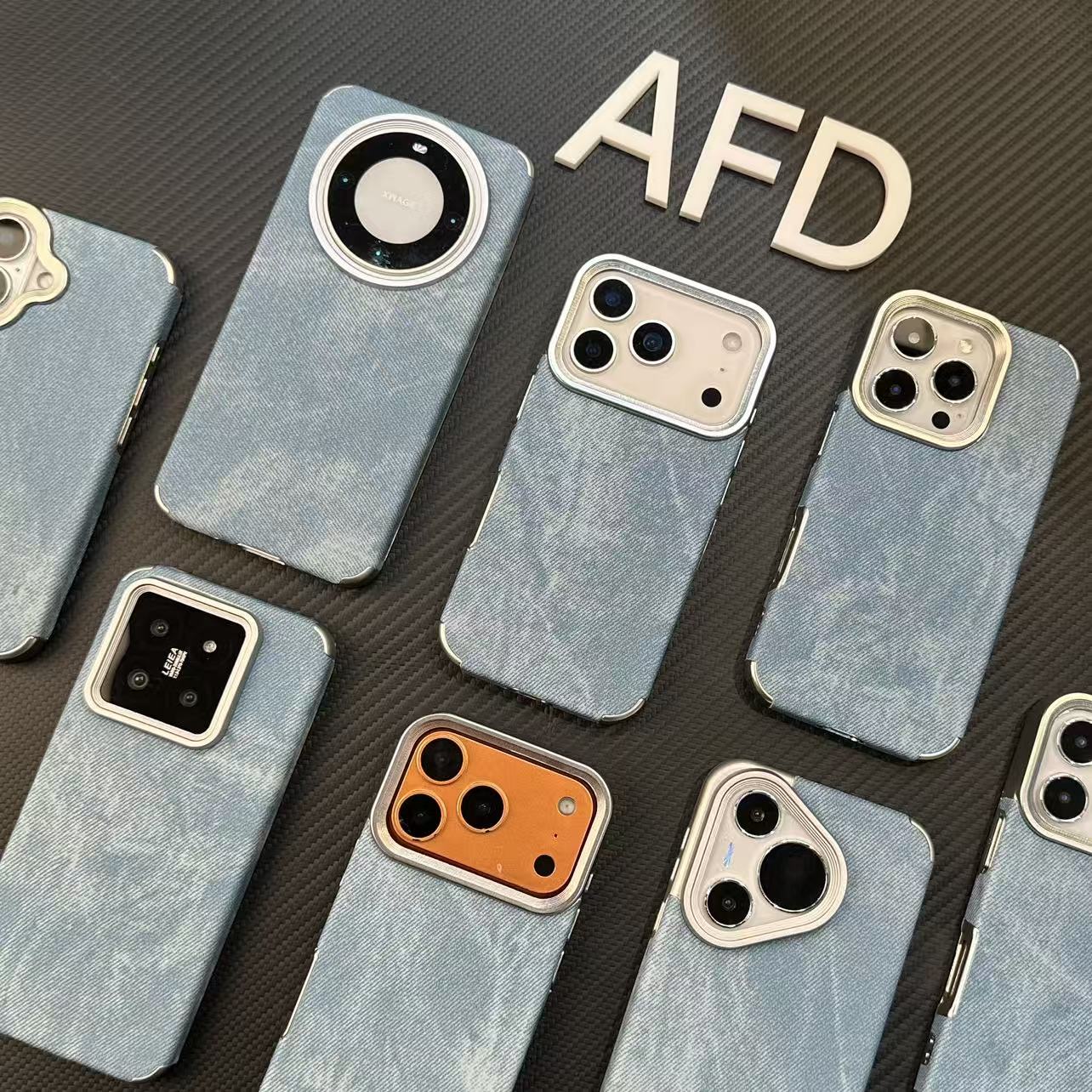 奥菲顿新款牛仔纹适用苹果17/16男手机壳华为P70vivoppo小米17pro